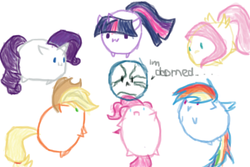 Size: 576x384 | Tagged: safe, artist:princessquartzite, applejack, fluttershy, pinkie pie, rainbow dash, rarity, twilight sparkle, g4, blob