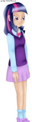 Size: 371x1390 | Tagged: safe, artist:wrath-marionphauna, twilight sparkle, human, g4, bowtie, clothes, equestria girls outfit, female, humanized, skirt, socks, solo