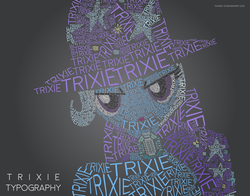 Size: 1400x1100 | Tagged: safe, artist:thundy-r, trixie, pony, unicorn, g4, female, mare, pointing, solo, text, trixie's hat, typography