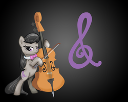 Size: 1280x1024 | Tagged: safe, artist:togekisspika35, octavia melody, g4, bipedal, cello, cutie mark background, female, gradient background, music notes, musical instrument, solo, wallpaper
