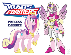 Size: 3300x2550 | Tagged: safe, artist:inspectornills, princess cadance, alicorn, pony, robot, robot pony, g4, crossover, female, mare, misspelling, transformares, transformerfied, transformers, transformers animated