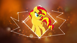 Size: 1920x1080 | Tagged: safe, artist:light262, artist:skycraftdie, sunset shimmer, pony, unicorn, g4, bubble, female, mare, pose, solo, vector, wallpaper