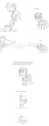 Size: 1226x3128 | Tagged: safe, artist:dsb71013, derpibooru exclusive, oc, oc only, oc:amber spark, oc:rhapsody, oc:windrose weave, comic, monochrome, story included