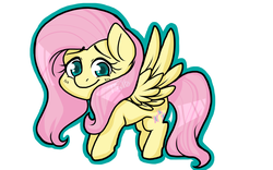 Size: 1280x800 | Tagged: safe, artist:twisted-sketch, fluttershy, g4, female, simple background, smiling, solo, spread wings