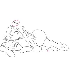 Size: 1280x1024 | Tagged: safe, artist:deathcap, rarity, unicorn, equestria girls, g4, human to pony, looking up, lying down, mid-transformation, monochrome, sequence, shrinking, solo, transformation