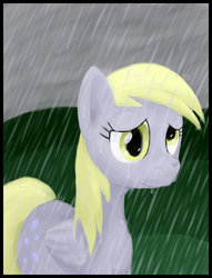 Size: 1024x1341 | Tagged: safe, artist:inkwel-mlp, derpy hooves, pegasus, pony, g4, female, mare, rain, solo