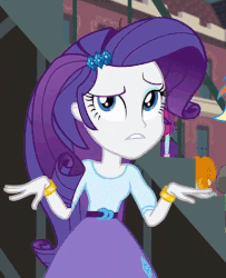 Size: 426x525 | Tagged: safe, screencap, rainbow dash, rarity, equestria girls, g4, my little pony equestria girls: friendship games, animated, cropped, female, gif, offscreen character