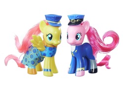 Size: 1600x1138 | Tagged: safe, admiral fairy flight, fluttershy, general flash, pinkie pie, g4, ancient wonderbolts uniform, brushable, female, irl, photo, toy