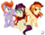 Size: 2109x1645 | Tagged: safe, artist:light262, artist:lummh, oc, oc only, oc:alula, oc:starfire, oc:weaver wry, cute, goggles, simple background, transparent background, vector