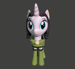 Size: 562x518 | Tagged: safe, oc, oc only, oc:joyride, pony, unicorn, colt quest, 3d, 3d model, animated, bowtie, clothes, color, cutie mark, download at source, downloadable, ear piercing, female, horn, leggings, mantle, mare, omega, piercing, smiling, solo, source engine, source filmmaker, source filmmaker resource, stars
