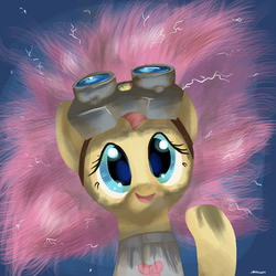 Size: 1200x1200 | Tagged: safe, artist:docwario, fluttershy, pegasus, pony, g4, dirty, dr adorable, female, mare, messy mane, solo