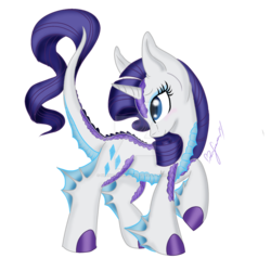 Size: 1024x1024 | Tagged: safe, artist:pvrii, rarity, merpony, g4, female, race swap, simple background, solo, transparent background, watermark