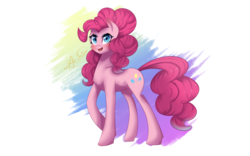 Size: 1600x1000 | Tagged: safe, artist:myralilth, pinkie pie, earth pony, pony, g4, female, open mouth, solo