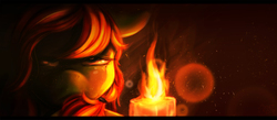 Size: 1252x545 | Tagged: safe, artist:tangomangoes, oc, oc only, oc:tango, candle, crying, solo