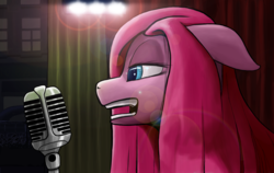 Size: 4213x2657 | Tagged: safe, artist:sv37, pinkie pie, g4, alone, bedroom eyes, fangs, female, microphone, pinkamena diane pie, sad, singing, singing the blues, solo, stage