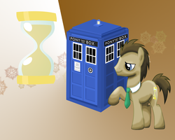 Size: 1280x1024 | Tagged: safe, artist:togekisspika35, doctor whooves, time turner, earth pony, pony, g4, doctor who, male, solo, stallion, tardis, wallpaper