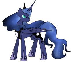Size: 1082x932 | Tagged: safe, artist:lunar-march, princess luna, g4, female, frown, simple background, solo, transparent background
