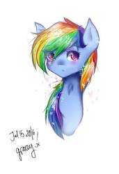 Size: 425x622 | Tagged: safe, artist:starlaclever, rainbow dash, g4, female, portrait, simple background, solo