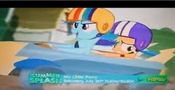 Size: 853x436 | Tagged: safe, screencap, rainbow dash, scootaloo, pony, g4, my little pony: friendship is magic, the cart before the ponies