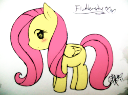 Size: 3472x2604 | Tagged: safe, artist:nayobe, fluttershy, g4, female, solo, traditional art
