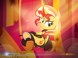 Size: 1000x750 | Tagged: safe, artist:nightmaremoons, sunset shimmer, pony, unicorn, g4, female, show accurate, solo, throne