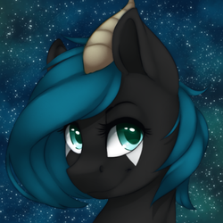 Size: 500x500 | Tagged: safe, artist:silentwulv, oc, oc only, oc:river wolf, pony, bust, female, mare, night, solo