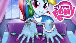 Size: 1280x720 | Tagged: safe, rainbow dash, equestria girls, g4, bootleg, how i adore painting my nails, nail polish, unlicensed, wat