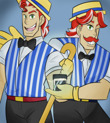 Size: 1800x2000 | Tagged: safe, artist:agenderwaluigi, flam, flim, human, g4, duo, flim flam brothers, humanized, miracle cure
