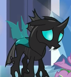 Size: 332x358 | Tagged: safe, screencap, spike, thorax, changeling, g4, the times they are a changeling, cute, cuteling, floppy ears, frown, sad, solo focus