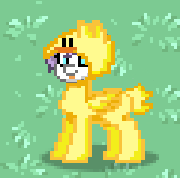 Size: 180x178 | Tagged: safe, artist:adamanimationz, edit, oc, oc only, oc:lucky duck, pony, pony town, clothes, costume, duck costume, solo