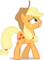 Size: 7000x9389 | Tagged: safe, artist:luckreza8, applejack, g4, the saddle row review, .svg available, absurd resolution, backwards, cowboy hat, female, hat, inkscape, simple background, solo, stetson, transparent background, vector