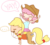 Size: 900x802 | Tagged: safe, artist:portal-pie, applejack, pinkie pie, human, g4, all fours, chibi, clothes, cute, humanized, humans doing horse things, humans riding humans, pinkie pie riding applejack, pony play, reins, riding, skirt