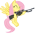 Size: 1260x1200 | Tagged: safe, artist:filipinoninja95, fluttershy, pegasus, pony, g4, ^^, arctic warfare, cutie mark, eyes closed, female, flying, gun, hooves, mare, optical sight, rifle, simple background, smiling, sniper, sniper rifle, snipershy, solo, spread wings, transparent background, vector, weapon, wings