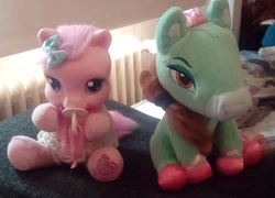 Size: 1996x1440 | Tagged: safe, pinkie pie (g3), g3, g3.5, newborn cuties, bratz, bratz ponyz, hasbro, heart, heart eyes, irl, photo, plushie, so soft, toy, wingding eyes