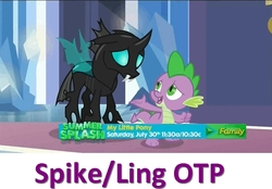 Size: 900x625 | Tagged: safe, edit, edited screencap, screencap, spike, thorax, changeling, g4, the times they are a changeling, caption, changeling x dragon, cute, cuteling, floppy ears, frown, gay, image macro, interspecies, male, meme, sad, ship:thoraxspike, shipping, spikeling