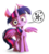 Size: 1886x2094 | Tagged: safe, artist:heebjeeb, artist:wreckham, twilight sparkle, alicorn, pony, g4, female, looking at you, simple background, smiling, solo, speech bubble, spread wings, twilight sparkle (alicorn), white background, wide eyes