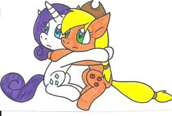 Size: 866x584 | Tagged: safe, artist:cmara, applejack, rarity, g4, traditional art