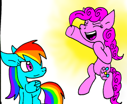 Size: 905x738 | Tagged: safe, artist:cmara, pinkie pie, rainbow dash, g4, paint tool sai