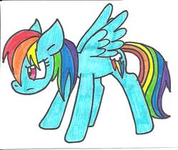 Size: 634x534 | Tagged: safe, artist:cmara, rainbow dash, g4, female, solo, traditional art