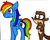 Size: 855x689 | Tagged: safe, artist:cmara, rainbow dash, g4, crossover, male, paint tool sai, regular show, rigby (regular show)