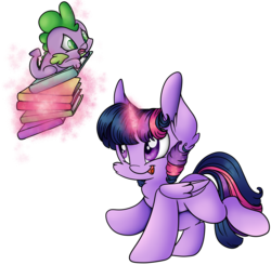 Size: 6961x6811 | Tagged: safe, artist:cutepencilcase, spike, twilight sparkle, alicorn, dragon, pony, g4, absurd resolution, baby, baby dragon, book, cute, female, levitation, magic, male, mare, missing cutie mark, open mouth, simple background, spikabetes, telekinesis, transparent background, twilight sparkle (alicorn)