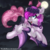 Size: 4096x4096 | Tagged: safe, artist:doodlehorse, oc, oc only, bat pony, pony, absurd resolution, flower, flying, moon, night, solo