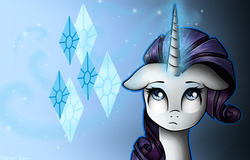 Size: 2500x1600 | Tagged: safe, artist:twotiedbows, rarity, pony, unicorn, g4, female, floppy ears, looking up, mare, solo