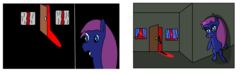 Size: 2644x794 | Tagged: safe, artist:amateur-draw, oc, oc only, 1000 hours in ms paint, comparison, door, ms paint, scared
