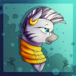 Size: 1024x1024 | Tagged: safe, artist:crazycoolcats, zecora, zebra, g4, bust, female, portrait, solo