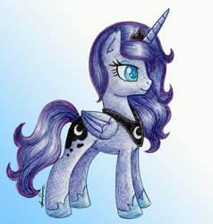 Size: 1024x1075 | Tagged: safe, artist:nokills-clan196, princess luna, g4, female, solo