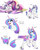 Size: 1600x2000 | Tagged: safe, artist:bluesidearts, princess cadance, princess flurry heart, classical unicorn, g4, adult, age progression, chest fluff, colored wings, colored wingtips, cute, cutie mark, ear fluff, eyeshadow, flurrybetes, foal, horn, implied shining armor, leg fluff, leonine tail, lidded eyes, makeup, mother and daughter, neck fluff, offscreen character, open mouth, princess emo heart, tail feathers, teenage flurry heart, teenager, unshorn fetlocks, watermark