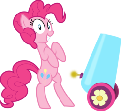 Size: 5000x4591 | Tagged: safe, artist:mrcbleck, pinkie pie, g4, absurd resolution, party cannon, simple background, transparent background, vector