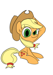 Size: 4961x7016 | Tagged: safe, artist:joeywaggoner, applejack, g4, absurd resolution, female, simple background, sitting, solo