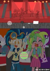 Size: 2501x3524 | Tagged: safe, artist:rainbowyoshi305, curly winds, heath burns, indigo zap, lemon zest, mystery mint, some blue guy, equestria girls, g4, background human, high res